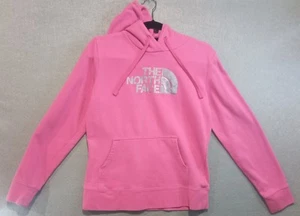 The North Face Pink Sz M Pullover Drawstring Logo Hoodie Sweatshirt Activewear - Picture 1 of 15