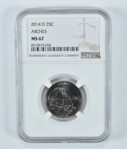 2014-D Washington Quarter Arches America The Beautiful MS67 NGC *2959 - Picture 1 of 5