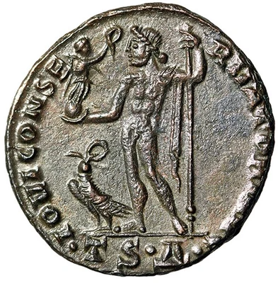 Licinio I Follis "Júpiter, Águila" Tesalónica Extremadamente Fina Foto 1 de 4