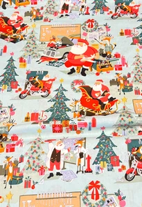 5 3/4 Yds Santa’s Garage Cotton Fabric By Alexander Henry 2022 - Picture 1 of 6
