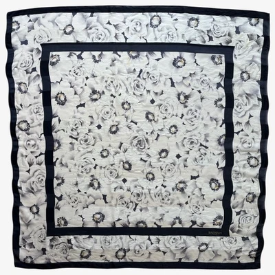 Vintage 80s Pierre Balmain All Over Floral Print Silk Scarf, Shawl Retro Paris - Image 1 of 4