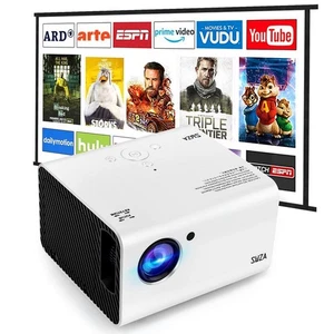 Portable Projector, Native 1920x1080P Movie Video Projector with 100 inch Pro... - Picture 1 of 6