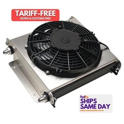 Derale DER15870 Plate Type Aluminum Fluid Cooler and Fan Universal Performance - Image 1 of 4