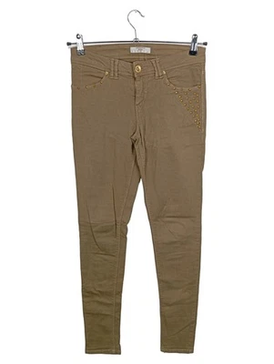 Springfield Damen Jeans Regular Fit Beige W28/36/S Nieten Baumwolle - Bild 1 von 4