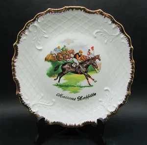 assiette porcelaine déco courses hippiques steeple chase maisons Laffitte - Foto 1 di 8