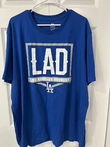 Majestic Los Angeles Dodgers Blue T-Shirt Mens XXL- Excelletn Condition - Picture 1 of 2