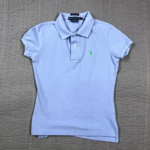 Ralph Lauren Shirt Girl XS Youth Purple The Skinny Polo Cotton Preppy School - Picture 1 of 24