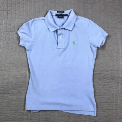Ralph Lauren Shirt Girl XS Youth Purple The Skinny Polo Cotton Preppy School - Image 1 of 4