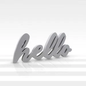 SCRITTA IN LEGNO DA APPOGGIO HELLO ARREDO CAMERETTA LEGNO DECORATIVO BAMBINI - Picture 1 of 19