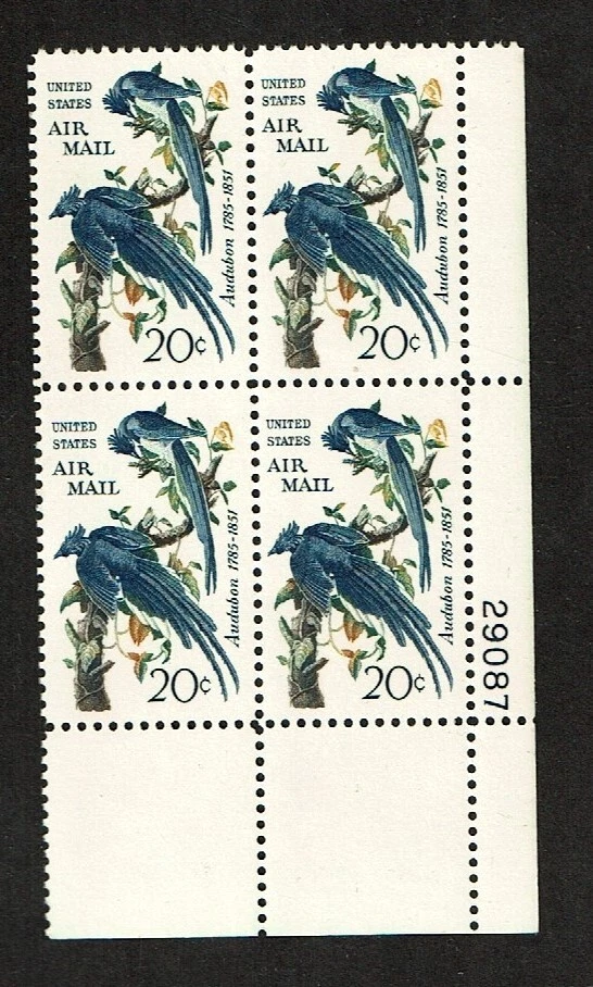 1967 U.S AIRMAIL CLASSICS "Jays" Plt # Blk of 4  Sc#C71 M/NH/OG GEM! - Image 1 of 1