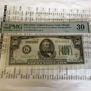 $50 1928-A Federal Reserve Note Chicago PMG30 - Picture 1 of 6