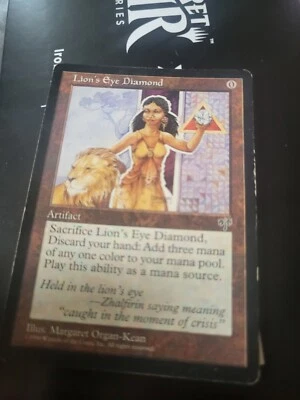 MTG Magic The Gathering Lion's Eye Diamond Artifact Card Mirage WotC -MP - Image 1 of 2