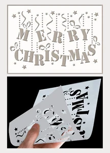 Merry Christmas Hanging Letters Stencil for Painting Walls Furniture Wood CH35 - Picture 1 of 17