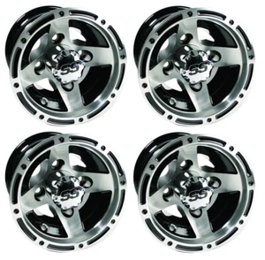 GTW Ranger 8" Machined/Black Golf Cart Wheels | 3:4 Offset | 4x4 (101.6mm) - Picture 1 of 2