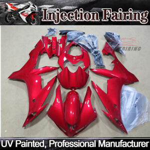 Glossy Red Painted Fairings Kit For Yamaha YZF R1 2004 2005 2006 Injection Body