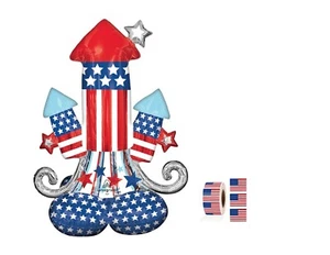 Rockets Bursting in Air Airloonz 38'' Anagram Balloon Birthday Party Decorations - Picture 1 of 1