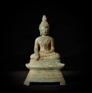 Seltene Bronze Buddha Statue. Lanna Königreich Thailand , 17. Jahrhundert ZC95 - Bild 1 von 19