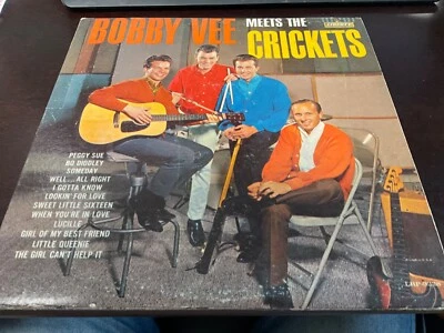 BOBBY VEE MEETS THE CRICKETS, 1962 VINYL LP, ON LIBERTY RECORDS, LRP 3228, GOOD - Image 1 of 2