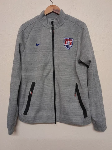 US National Team Soccer USA Nike Therma-Fit Gray Full Zip Pullover Men's Size L Cover