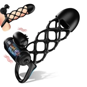 Men Penis Cock Ring Vibrator G-spot Dildo Massager Couple foreplay sex toys - Picture 1 of 1