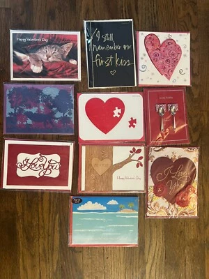 PAPYRUS Lot of 10 Valentines Day Cards For Couples-New In Package Embellished 4 - Image 1 of 2