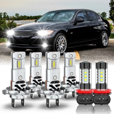 Combo de 6 faros LED altos bajos + bombillas antiniebla para BMW 328xi 335xi 2007-2008 Foto 1 de 4