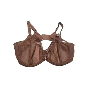 Elomi Women Matilda Plunge Bra Sheer Mesh Cups Racerback Underwire 42DDD Beige - Picture 1 of 6