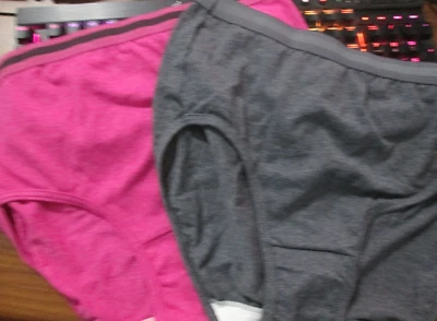 New Fruit of the Loom Briefs💕 Size 6 Magenta + Charcoal Gray 50% Cotton - Image 1 of 4