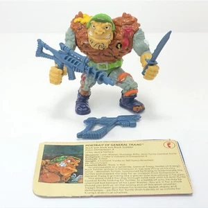 TMNT General Traag 1989 Playmates Action Figure Complete Weapons & Bio Card - Picture 1 of 13