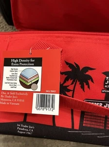 TRADER JOE'S MINI INSULATED TOTE BAG RED NEW ZIP CLOSING 1.5 Gal - Picture 1 of 18