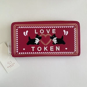 Radley London Valentines 2024 Love Token Heart Studs Red Zip Around Large Wallet - Picture 1 of 15