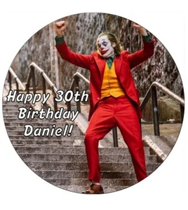 Joker Joaquin Phoenix Batman Personalised Cake Topper Edible Wafer Paper 7.5" - Picture 1 of 3