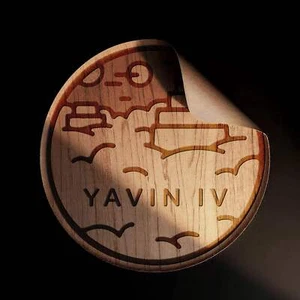 YAVIN IV Lasergravur 3" Kirschholz Aufkleber | Star Wars Planeten - Bild 1 von 3