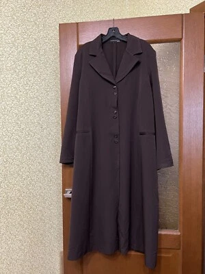 1990’s RARE GIANFRANCO FERRE BY G.F.F BROWN SOLID MIDI LUXURY WOMAN DRESS SZ XL - Image 1 of 4