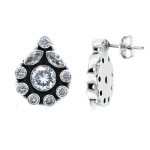 Natural Zircon Earring in 925 sterling silver, Wedding earring , Vintage Earring - Picture 1 of 3