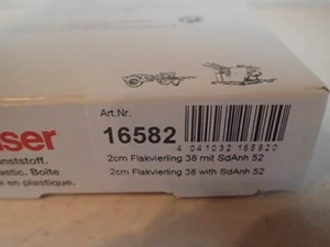 Preiser military EDW 2cm Flakvierling 38 Sd Anhänger 52 Bausatz 16582 1:87 OVP - Bild 1 von 1