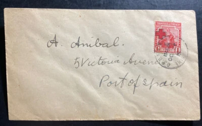 1915 Порт Спейн Тринидад и Тобаго Обложка Первого Дня Местное Б/у Sc#B2 Красный Крест - Изображение 1 из 2