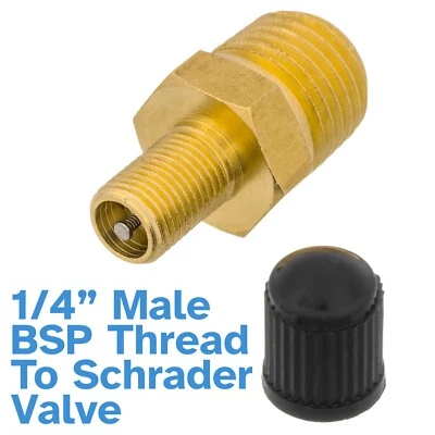 1pc 300PSI 23mm Schrader Tusck Pneumatic Valve 1/4" BSP Pressure Air Tire Wheel - Image 1 of 4