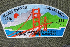 MINT 1985 JSP Marin Council California Oversized Jacket Patch 75th Anniversary - Bild 1 von 2