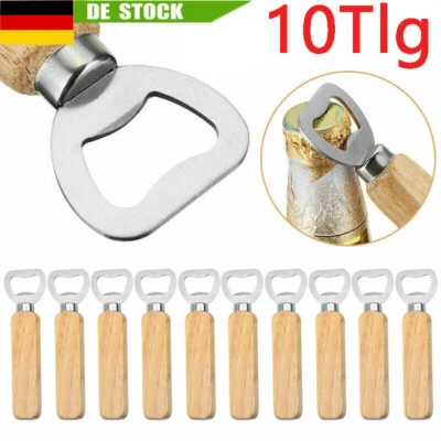 Flaschenöffner mit Holzgriff Set Kapselheber Bieröffner Kronkorkenöffner Öffner - Bild 1 von 4
