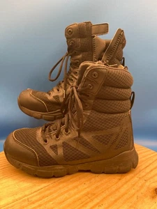 Reebok Work Dauntless Tactical Boots Men's Sz 8M Black Mesh Synthetic Side-Zip - Picture 1 of 15