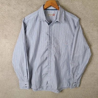 Sovereign Code Shirt Mens XL Blue Striped Button Up Cotton Blend Casual Preppy - Image 1 of 4