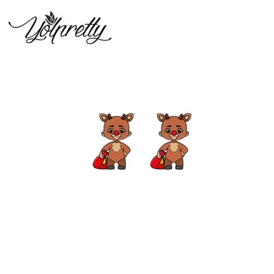 Anime Rudolphs Rentier Weihnachts Stud Ohrringe Acryl Edelstahl Mode - Bild 1 von 4