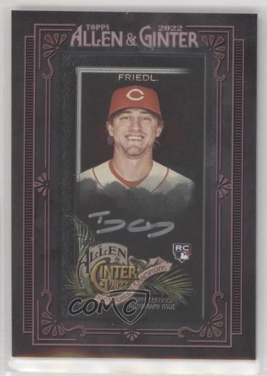 2022 Topps Allen & Ginter X Black Frame /25 TJ Friedl #MA-TF Rookie Auto RC - Image 1 of 2