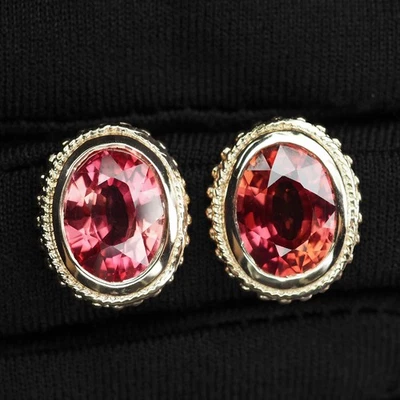 Orecchini a perno fatti a mano in argento sterling 925 con spinello... - Immagine 1 di 4