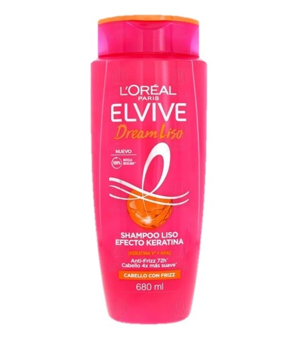 1 Champú L’Oréal ELVIVE DREAM LISO EFECTO KERATINA 680 ML (23 oz) BOTELLA GRANDE Foto 1 de 1