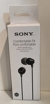 NIP Sony MDR-EX15LP Fashion Color EX Series In-Ear Earbud Headphones Black - Image 1 of 2