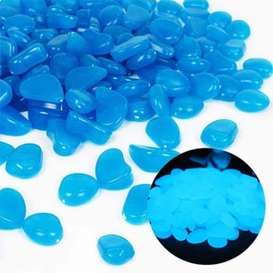Oubest Fish Tank Rocks Glow Blue/glow In The Dark Pebbles For Garden/f - Picture 1 of 9