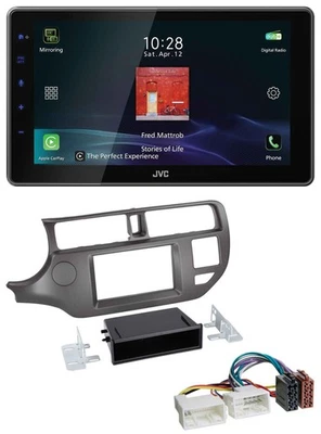 JVC DAB MP3 Bluetooth USB Autoradio für Kia Rio UB 2011-2014 anthrazit - Bild 1 von 4