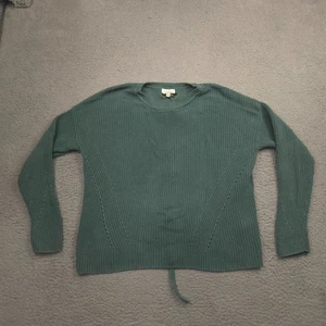Lucky Brand Womens Green Pullover Sweater Lace-Up Back Cotton L/G Long Sleeve - Picture 1 of 10